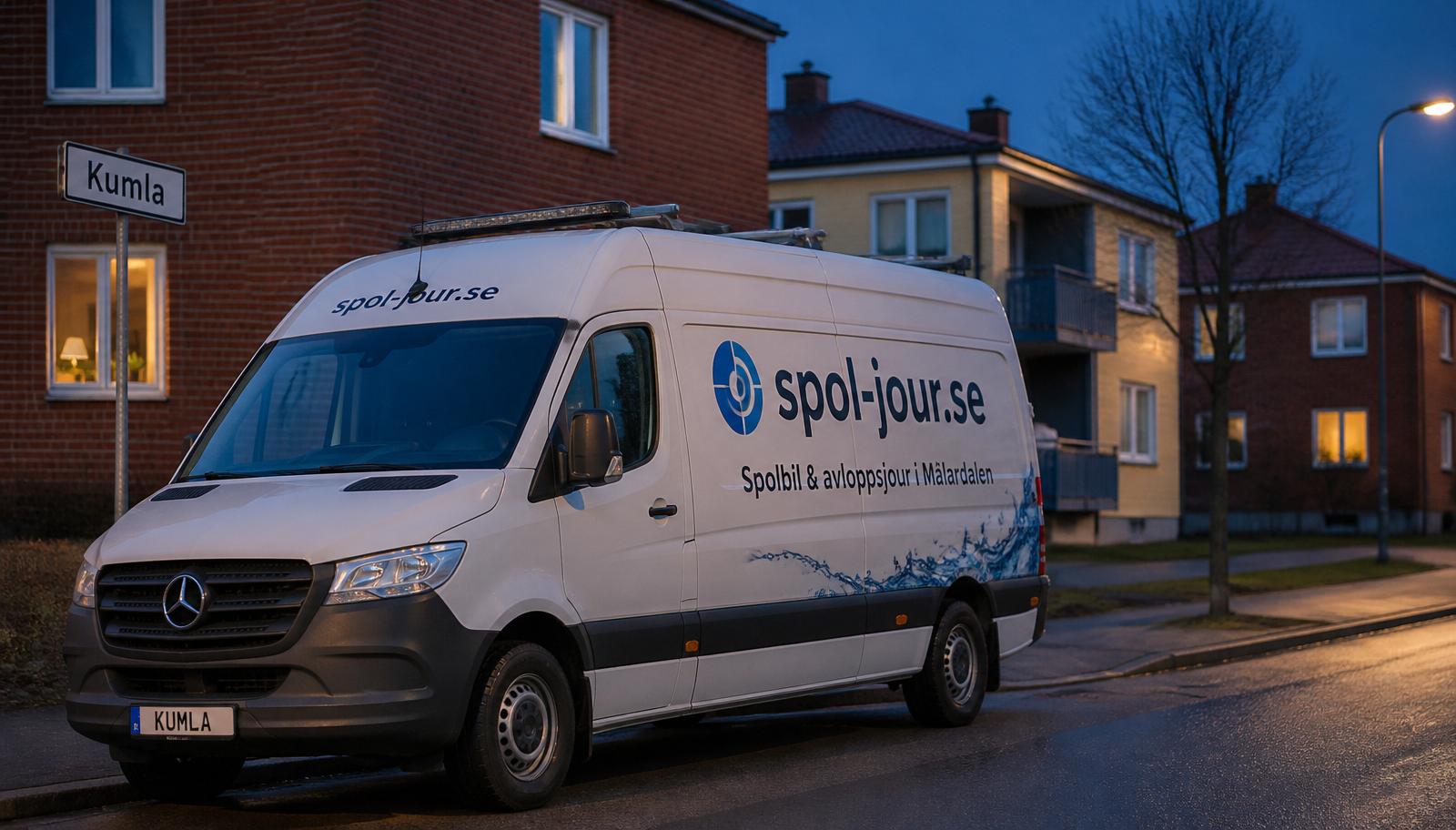 Spolbil från Spol-Jour på uppdrag i Ängen